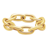 Elongated Hollow Cable Chain Ring in 14K Yellow Gold (Sizes 4-11) (2.15 mm - 5.8 mm)