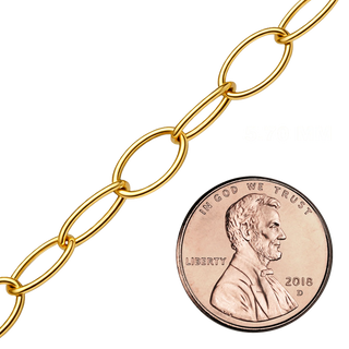 Bulk / Spooled Elongated Oval Curb Chain in 14K Gold-Filled (5.70 mm)