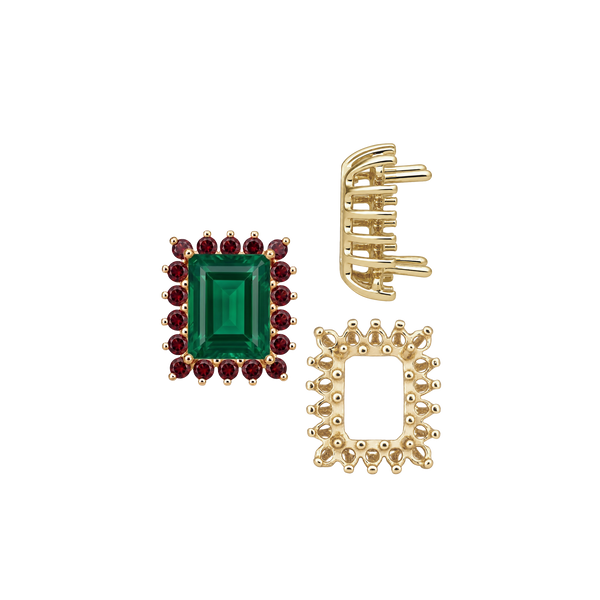 Emerald Shape Cluster Tops (6.00 x 4.00 mm - 10.00 x 8.00 mm)