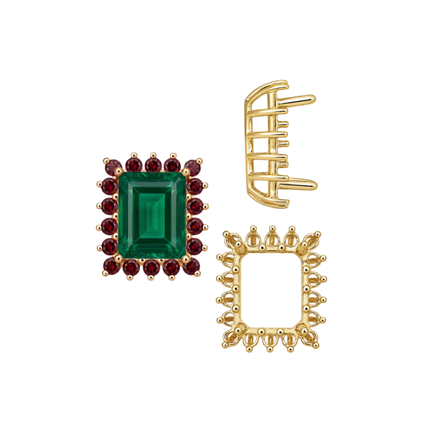 Emerald Shape Cluster Tops (6.00 x 4.00 mm - 10.00 x 8.00 mm)