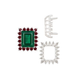 Emerald Shape Cluster Tops (6.00 x 4.00 mm - 10.00 x 8.00 mm)