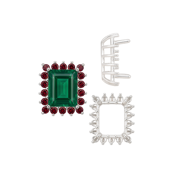 Emerald Shape Cluster Tops (6.00 x 4.00 mm - 10.00 x 8.00 mm)