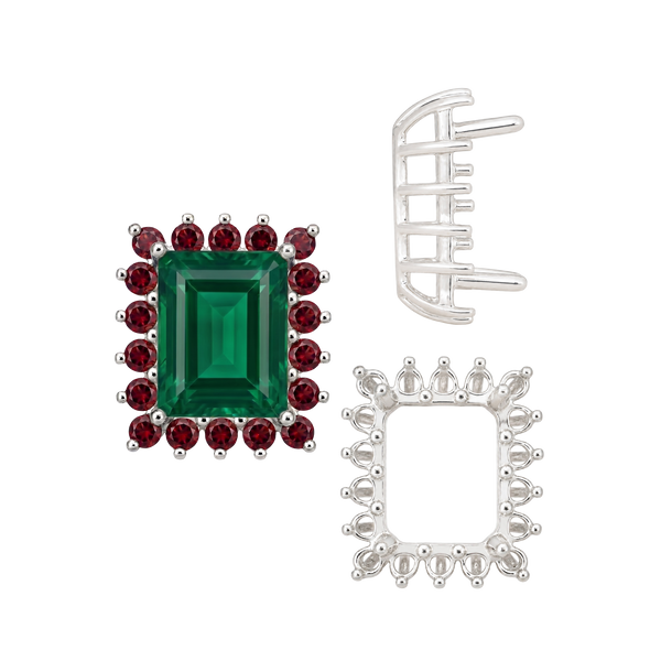 Emerald Shape Cluster Tops (6.00 x 4.00 mm - 10.00 x 8.00 mm)