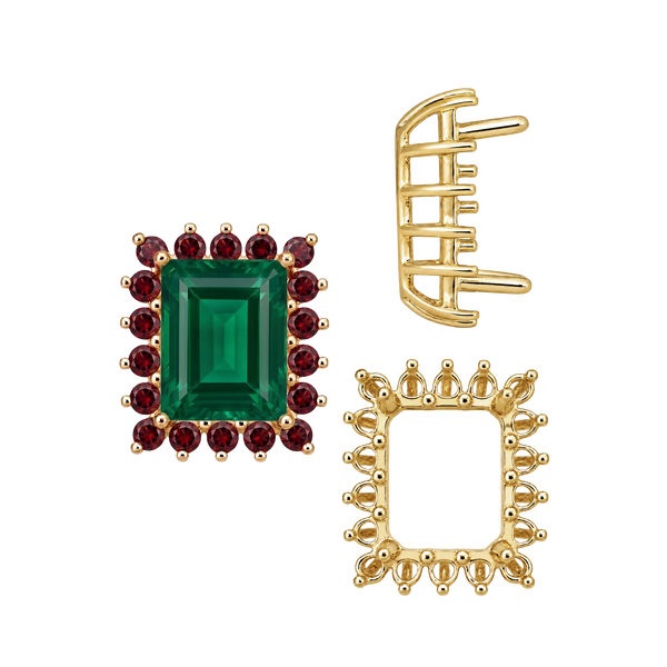 Emerald Shape Cluster Tops (6.00 x 4.00 mm - 10.00 x 8.00 mm)