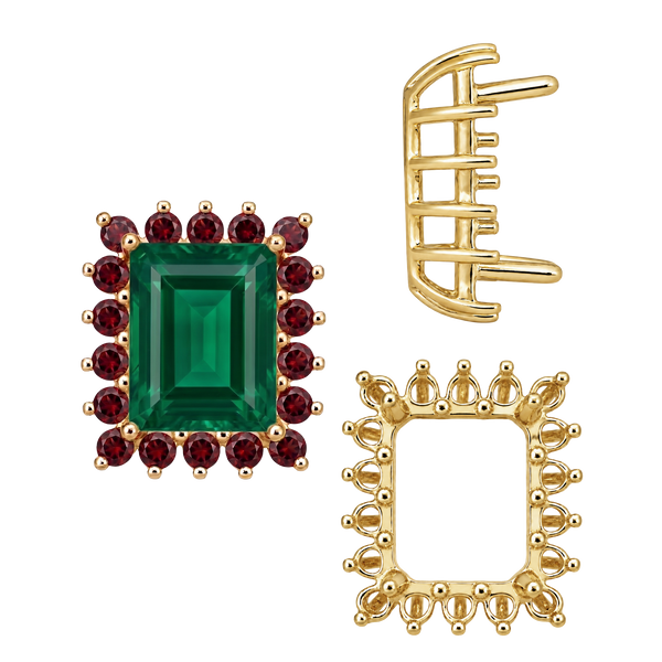Emerald Shape Cluster Tops (6.00 x 4.00 mm - 10.00 x 8.00 mm)