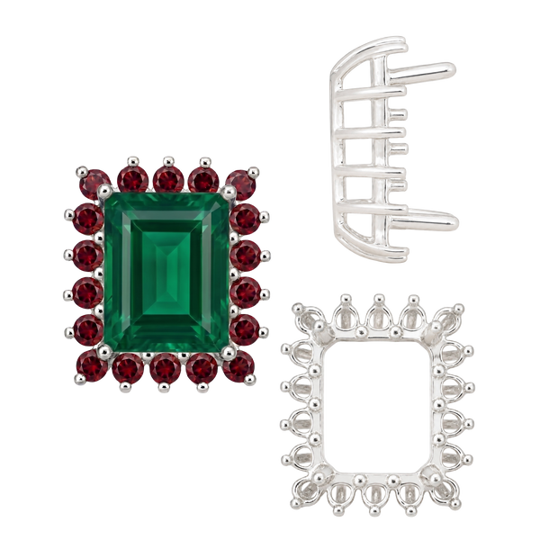 Emerald Shape Cluster Tops (6.00 x 4.00 mm - 10.00 x 8.00 mm)