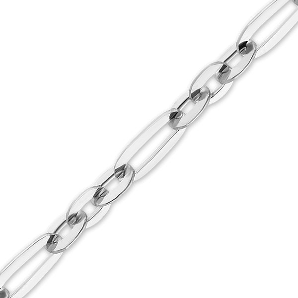 Bulk / Spooled Diamond Cut Cable Figaro Chain in 14K White Gold (1.60 mm)