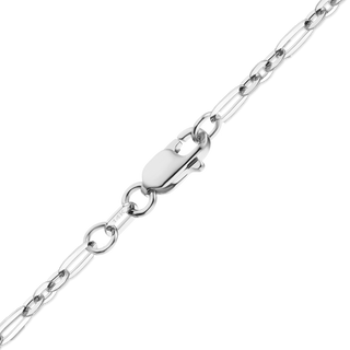 Finished Diamond Cut Cable Figaro Necklace in 14K White Gold (1.60 mm)