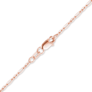 Finished Diamond Cut Cable Figaro Necklace in 14K Pink Gold (1.60 mm)