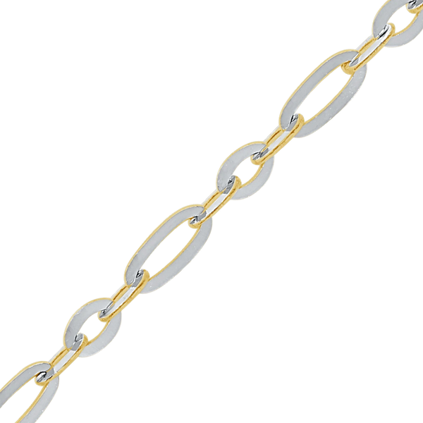 Bulk / Spooled Diamond Cut Cable Figaro Chain in 14K Two Tone Gold (1.60 mm - 2.50 mm)