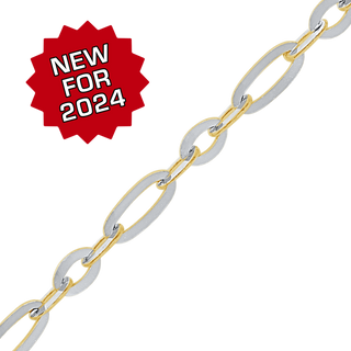 Bulk / Spooled Diamond Cut Cable Figaro Chain in 14K Two Tone Gold (1.60 mm - 2.50 mm)