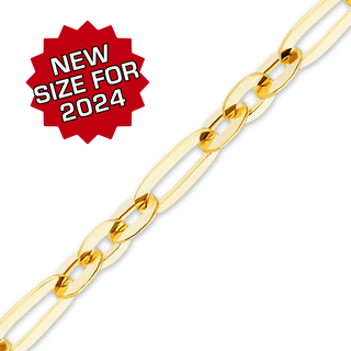 Bulk / Spooled Diamond Cut Cable Figaro Chain in 14K Yellow Gold (1.60 mm - 2.50 mm)