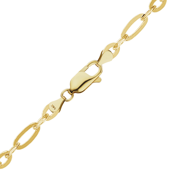 Finished Diamond Cut Cable Figaro Necklace in 14K Yellow Gold (1.60 mm - 2.50 mm)