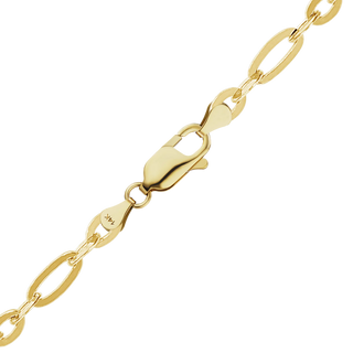 Finished Diamond Cut Cable Figaro Anklet in 14K Yellow Gold (1.60 mm - 2.50 mm)