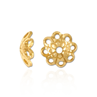 Disc Cap Ends in 14K Yellow Gold (6 mm)