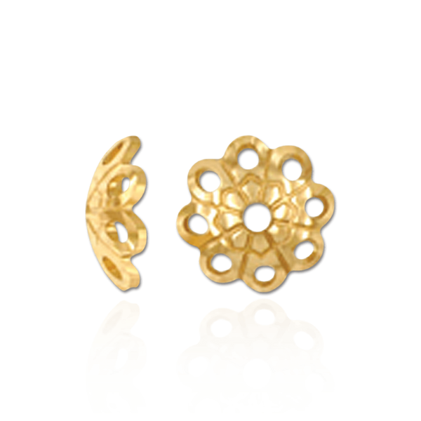 Disc Cap Ends in 14K Yellow Gold (6 mm)