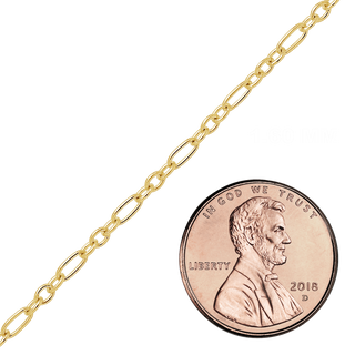 Bulk / Spooled Round Figaro Cable Chain in 14K Yellow Gold (1.60 mm - 2.50 mm)