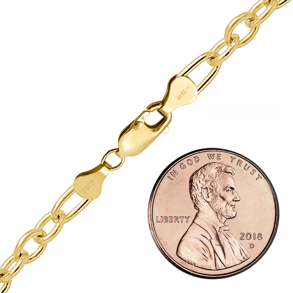 Finished Round Figaro Cable Bracelet in 14K Gold-Filled (1.60 mm - 4.00 mm)