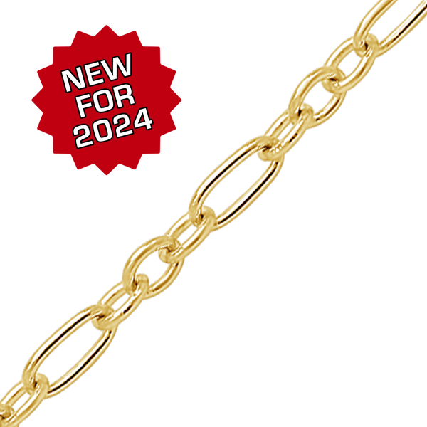 Bulk / Spooled Round Figaro Cable Chain in 14K Gold-Filled (1.60 mm - 4.00 mm)