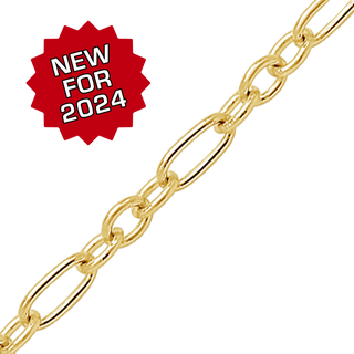 Bulk / Spooled Round Figaro Cable Chain in 14K Gold-Filled (1.60 mm - 4.00 mm)