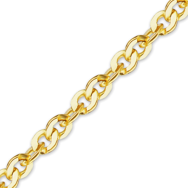 Bulk / Spooled Flat Twisted Cable (Singapore) in 14K Yellow Gold (1.20 mm - 1.62 mm)