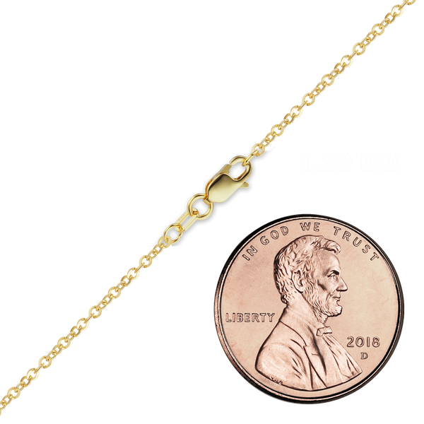 Finished Flat Twisted Cable Necklace in 14K Yellow Gold (1.20 mm - 1.62 mm)