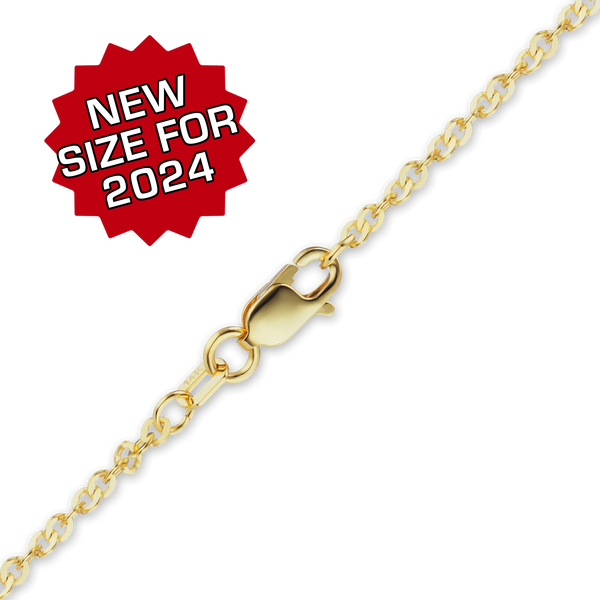 Finished Flat Twisted Cable Necklace in 14K Yellow Gold (1.20 mm - 1.62 mm)