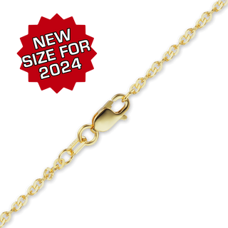 Finished Flat Twisted Cable Necklace in 14K Yellow Gold (1.20 mm - 1.62 mm)