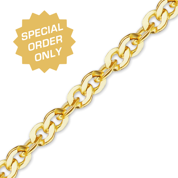 Special Order Only: Bulk / Spooled Flat Twisted Cable (Singapore) Chain in 14K and 18K Gold