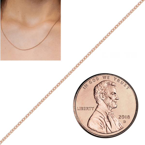 Bulk / Spooled Heavy Round Cable Chain in 14K & 18K Pink Gold (0.70 mm - 3.00 mm)