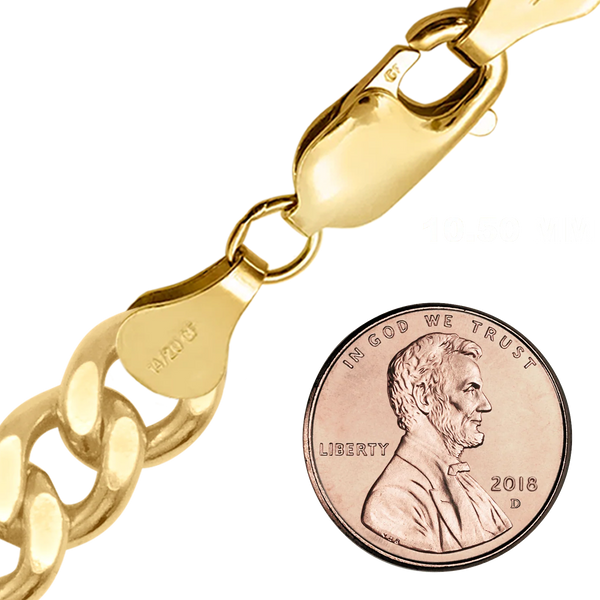 Finished Heavy Flat Curb Bracelet in 14K Gold-Filled (1.10 mm - 10.50 mm)