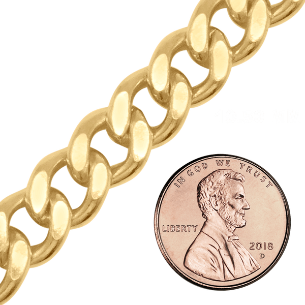 Bulk / Spooled Heavy Flat Curb Chain in 14K Gold-Filled (1.10 mm - 10.50 mm)