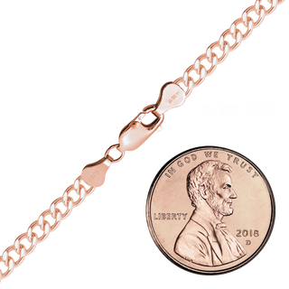 Finished Curb Necklace in 14K Pink Gold-Filled (3.30 mm)