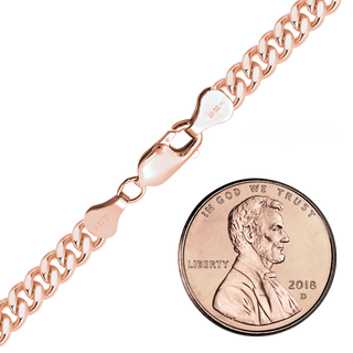 Finished Heavy Flat Curb Necklace in 14K Pink Gold-Filled (4.20 mm - 5.80 mm)