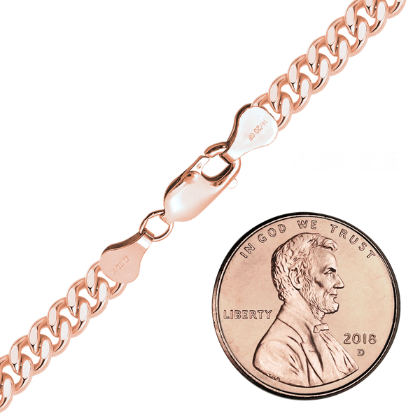 Finished Heavy Flat Curb Bracelet in 14K Pink Gold-Filled (4.20 mm - 5.80 mm)