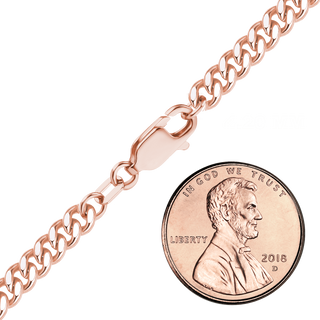 Finished Heavy Flat Curb Bracelet in 14K Pink Gold-Filled (4.20 mm - 5.80 mm)