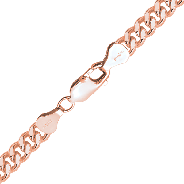 Finished Heavy Flat Curb Bracelet in 14K Pink Gold-Filled (4.20 mm - 5.80 mm)