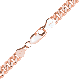 Finished Heavy Flat Curb Necklace in 14K Pink Gold-Filled (4.20 mm - 5.80 mm)