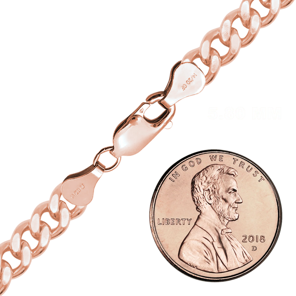Finished Heavy Flat Curb Bracelet in 14K Pink Gold-Filled (4.20 mm - 5.80 mm)