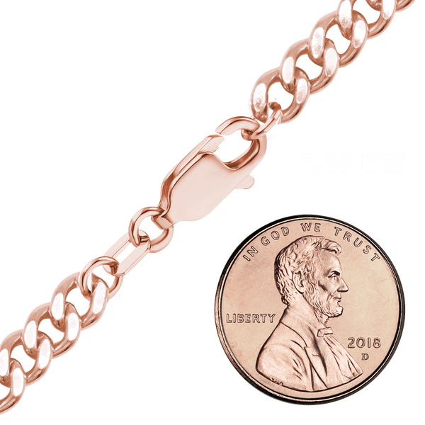 Finished Heavy Flat Curb Anklet in 14K Pink Gold-Filled (4.20 mm - 5.80 mm)