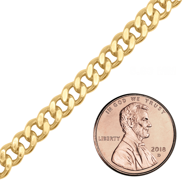 Bulk / Spooled Heavy Flat Curb Chain in 14K Gold-Filled (1.10 mm - 10.50 mm)