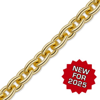 Bulk / Spooled Heavy Round Hollow Cable Chain in 14K Yellow Gold (1.05 mm - 3.80 mm)