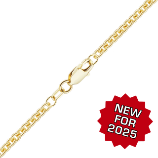 Finished Heavy Round Hollow Cable Anklet in 14K Yellow Gold (1.05 mm - 3.80 mm)