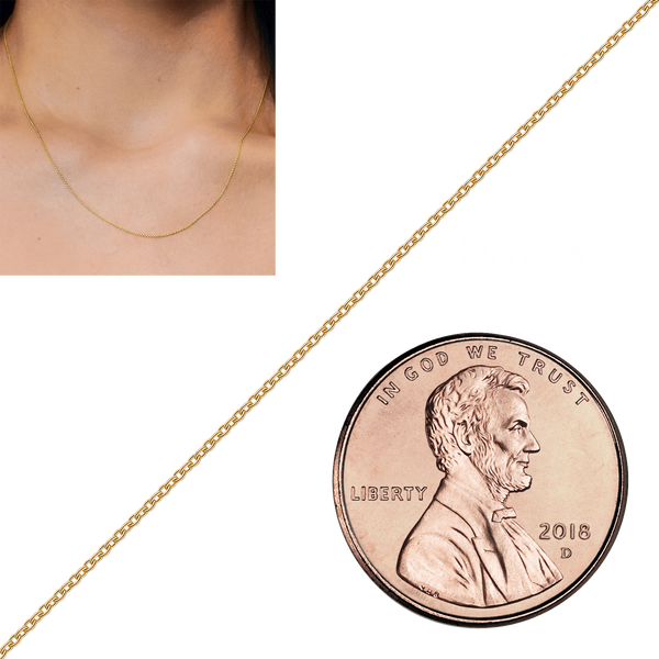 Bulk / Spooled Heavy Round Cable Chain in 14K & 18K Yellow Gold (0.70 mm - 4.30 mm)