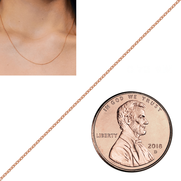 Bulk / Spooled Heavy Round Cable Chain in 14K & 18K Pink Gold (0.70 mm - 3.00 mm)