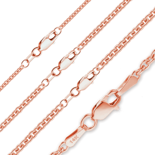 Finished Heavy Round Cable Necklace in 18K Pink Gold (1.05 mm - 2.20 mm)