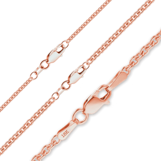 Finished Heavy Round Cable Necklace in 18K Pink Gold (1.05 mm - 2.20 mm)