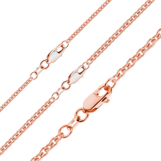 Finished Heavy Round Cable Anklet in 18K Pink Gold (1.05 mm - 2.20 mm)