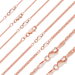 Finished Heavy Round Cable Anklet in 14K Pink Gold (0.70 mm - 3.00 mm)