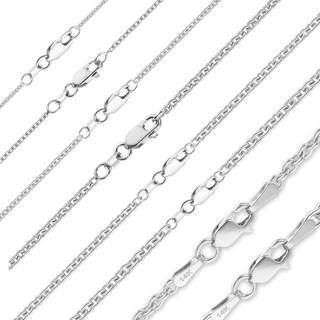 Finished Heavy Round Cable Anklet in 14K White Gold (0.70 mm - 3.00 mm)